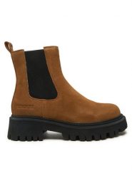 Napapijri Sztyblety Liorn NP0A4IKA Brązowy. Brązowe botki damskie Napapijri, ze skóry, bez obcasa, na płaskiej podeszwie, bez zapięcia. Za 519.99 zł.