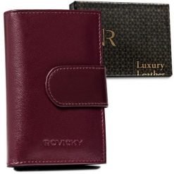 Portfel skórzany Rovicky fioletowy R-RD-40-GCL Plum. Fioletowe portfele damskie ROVICKY, bez wzorów. Za 74.99 zł.