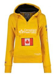 Canadian Peak Bluza "Gyrelle" w kolorze żółtym rozmiar: M. Żółte bluzy damskie Canadian Peak, m, z aplikacjami, z kapturem. Za 114.17 zł.