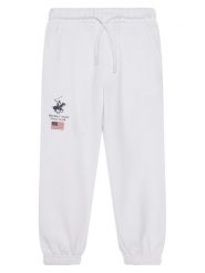 Beverly Hills Polo Club Spodnie dresowe P-SS26B-TF0033K Biały Regular Fit. Białe spodnie dresowe chłopięce Beverly Hills Polo Club, z bawełny. Za 149.99 zł.