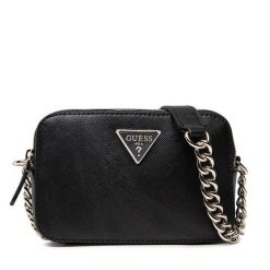 Torebka Guess. Czarne listonoszki damskie Guess, z aplikacjami, bez dodatków. Za 309.99 zł.