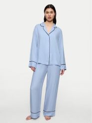 Triumph Piżama Amourette Jacquard 10225073 Błękitny Relaxed Fit. Niebieskie piżamy damskie Triumph, bez wzorów, z wiskozy, bez ramiączek. Za 179.99 zł.