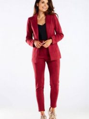 Spodnie Damskie Model A461 Bordo - awama. Rurki damskie Awama, bez wzorów, z elastanu. Za 256.23 zł.