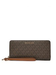 MICHAEL Michael Kors Duży Portfel Damski Jet Set 32F1GJ6E7B Brązowy. Brązowe portfele damskie MICHAEL Michael Kors, bez wzorów, ze skóry. Za 799.99 zł.