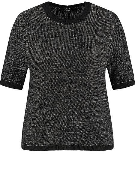TAIFUN Sweter w kolorze czarnym rozmiar: 46. Czarne swetry klasyczne damskie Taifun, bez kołnierzyka. Za 165.71 zł.