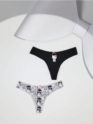 Stringi typu tanga 2 pack Hello Kitty - wielobarwny. Czerwone stringi Sinsay, bez wzorów. Za 19.99 zł.