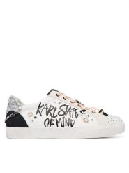 KARL LAGERFELD Sneakersy KL60116S Biały. Białe obuwie sportowe damskie KARL LAGERFELD, ze skóry, bez zapięcia. Za 969.99 zł.