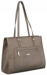 Shopperka srebrna David Jones CH21081. Szare torebki klasyczne damskie David Jones, ze skóry ekologicznej, duże, bez dodatków. Za 179.99 zł.