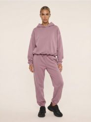 Spodnie wide leg comfort z dzianiny fleece Active - różowy. Czerwone spodnie sportowe damskie Sinsay, l, bez wzorów, z dzianiny, na fitness i siłownię. Za 49.99 zł.