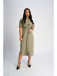Marks & Spencer Sukienka w kolorze khaki rozmiar: 44. Brązowe sukienki damskie Marks & Spencer, bez wzorów, bez ramiączek. Za 105.63 zł.