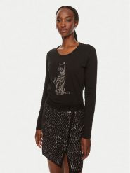 Liu Jo Bluzka WF4568 J5904 Czarny Regular Fit. Czarne bluzki damskie Liu Jo, m, bez wzorów, z bawełny, bez kołnierzyka, bez ramiączek. Za 279.99 zł.