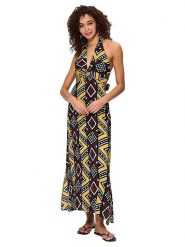 Aller Simplement Sukienka w kolorze brązowo-żółtym rozmiar: 34-40. Brązowe sukienki damskie Aller Simplement, bez wzorów, klasyczne, bez ramiączek. Za 82.99 zł.