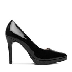 Szpilki DeeZee. Czarne szpilki damskie DeeZee, bez wzorów, bez obcasa, na szpilce, bez zapięcia. Za 149.99 zł.