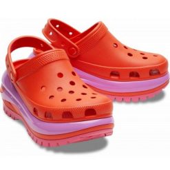 Klapki Crocs Mega Crush Clog 207988-84J pomarańczowe. Brązowe klapki damskie bez wzorów, bez obcasa, bez zapięcia. Za 544.84 zł.