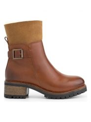 Mysa Skórzane botki "Dahlia" w kolorze brązowym rozmiar: 38. Brązowe botki damskie mysa, z materiału, eleganckie, bez obcasa, bez zapięcia. Za 232.78 zł.