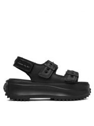 Converse Sandały A20645C Czarny. Czarne sandały damskie Converse, bez wzorów, z materiału, bez obcasa, na płaskiej podeszwie, bez zapięcia. Za 449.99 zł.