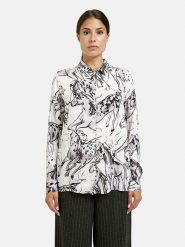 Milano Italy Bluzka w kolorze biało-czarnym rozmiar: 38. Białe bluzki damskie Milano Italy, bez wzorów, z wiskozy, bez kołnierzyka, bez ramiączek. Za 173.99 zł.