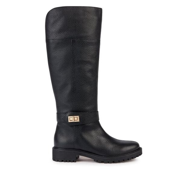 Kozaki Geox. Czarne kozaki damskie Geox, bez obcasa, na płaskiej podeszwie, bez zapięcia. Za 539.99 zł.