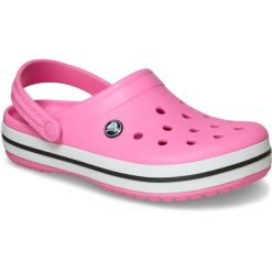 Crocs Damskie Buty Chodaki Klapki Crocband 11016 Clog. Czerwone klapki damskie Crocs, bez wzorów, z materiału, bez obcasa, bez zapięcia. Za 289.99 zł.