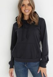 Czarna Bluza z Kapturem Anitta. Czarne bluzy damskie Born2be, xl, bez wzorów, z kapturem. Za 19.99 zł.