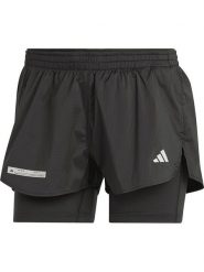Adidas Szorty 2w1 w kolorze czarnym do biegania rozmiar: XS. Czarne spodenki sportowe damskie Adidas, xs, bez wzorów, do biegania. Za 99.80 zł.