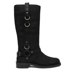 Kozaki G-Star Raw. Czarne kozaki damskie G-Star Raw, bez obcasa, na płaskiej podeszwie, bez zapięcia. Za 599.99 zł.
