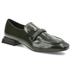 Zielone Półbuty Armodo Eleganckie Obuwie Damskie. Zielone półbuty damskie Armodo, na wiosnę, bez wzorów, ze skóry, bez obcasa, bez zapięcia. Za 399.00 zł.