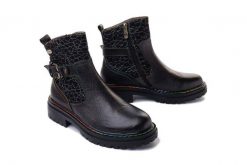 LAURA VITA KANDYO 0123 noir, botki damskie. Czarne botki damskie LAURA VITA, na zimę, bez obcasa, na obcasie, bez zapięcia. Za 489.90 zł.