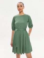 Weekend Max Mara Sukienka codzienna Jumbo 2415621072 Zielony Regular Fit. Zielone sukienki damskie Weekend Max Mara, bez wzorów, z bawełny, bez ramiączek. Za 489.99 zł.