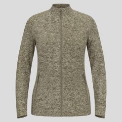 Bluza damska Odlo TENCIA Mid layer full zip. Zielone bluzy damskie ODLO, l, bez wzorów, z elastanu, bez kaptura. Za 297.49 zł.
