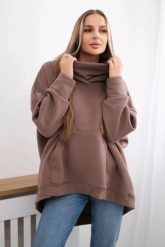 Bluza ocieplana oversize mocca. Bluzy damskie KESI, l, bez wzorów, z bawełny, bez kaptura. Za 270.16 zł.