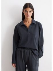 Marc O´Polo Bodywear Koszulka w kolorze antracytowym rozmiar: S. Czarne bluzki damskie s, bez wzorów, z bawełny, bez kołnierzyka, bez ramiączek. Za 132.05 zł.