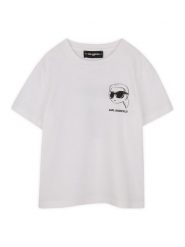 Karl Lagerfeld Kids T-Shirt Z31103 S Biały Regular Fit. Białe t-shirty i koszulki chłopięce Karl Lagerfeld Kids, bez wzorów, z bawełny, bez kołnierzyka, bez ramiączek. Za 249.99 zł.