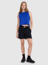 4F Spodenki casual damskie - czarne XXL. Czarne szorty damskie 4F, bez wzorów, z dresówki. W wyprzedaży za 99.99 zł.