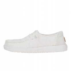 HeyDude Damskie Mokasyny Wendy Crochet Lace. Białe mokasyny damskie Hey dude, z materiału, bez obcasa. Za 289.00 zł.