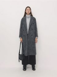 Płaszcz z wełną - ciemnoszary. Szare płaszcze damskie Reserved, l, bez wzorów, z tkaniny, bez kaptura. W wyprzedaży za 239.99 zł.