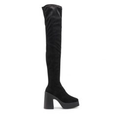 Kozaki Altercore. Czarne kozaki damskie Altercore, bez obcasa, na słupku, bez zapięcia. Za 359.99 zł.