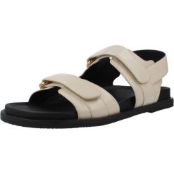 Sandały GEOX D ADELASH Beżowy. Brązowe sandały damskie Geox, bez wzorów, ze skóry, bez obcasa, bez zapięcia. Za 433.99 zł.