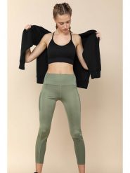 Onamaste Legginsy sportowe w kolorze zielonym rozmiar: L/XL. Brązowe legginsy damskie Onamaste, l, bez wzorów, z materiału, z podwyższonym stanem, outdoorowe. Za 86.99 zł.