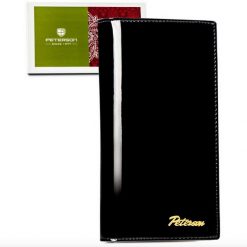 Portfel damski Peterson PTN LJ-421431 czarny. Czarne portfele damskie Peterson, bez wzorów, ze skóry. Za 109.99 zł.