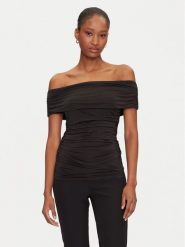 Marciano Guess Bluzka 5GGP04 6259A Czarny Regular Fit. Czarne bluzki damskie Marciano Guess, s, z aplikacjami, z syntetyku, bez kołnierzyka, bez ramiączek. Za 479.99 zł.