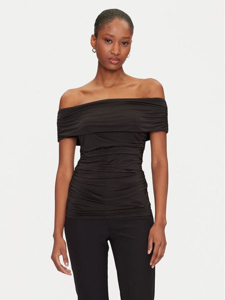 Marciano Guess Bluzka 5GGP04 6259A Czarny Regular Fit. Czarne bluzki damskie Marciano Guess, s, z aplikacjami, z syntetyku, bez kołnierzyka, bez ramiączek. Za 479.99 zł.