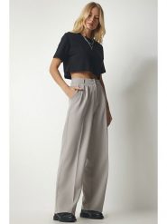 Happiness Istanbul Spodnie w kolorze szarym rozmiar: 36. Szare spodnie materiałowe damskie Happiness Istanbul, bez wzorów, z materiału. Za 65.23 zł.