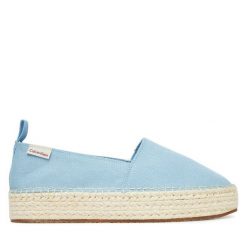 Espadryle Calvin Klein Jeans. Niebieskie espadryle damskie Calvin Klein Jeans, bez wzorów, z jeansu, bez obcasa. Za 249.99 zł.