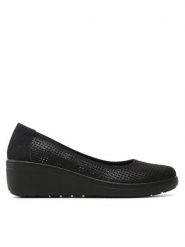 Go Soft Półbuty WS3392-1 Czarny. Czarne czółenka damskie GO SOFT, bez wzorów, ze skóry, bez obcasa, na koturnie. Za 109.99 zł.