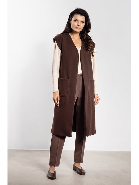 Awama Kamizelka w kolorze brązowym rozmiar: XL. Brązowe kamizelki damskie Awama, xl, bez wzorów, z tkaniny, bez kaptura. Za 193.70 zł.