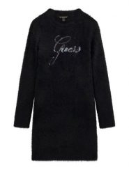 Guess Sukienka dzianinowa J6BK05 Z1294 Czarny Regular Fit. Czarne sukienki dziewczęce Guess, z aplikacjami, z dzianiny, bez ramiączek, proste. Za 284.99 zł.