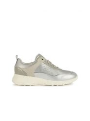 Geox Sneakersy "Alleniee" w kolorze srebrno-kremowym rozmiar: 37. Brązowe obuwie sportowe damskie Geox, bez zapięcia. Za 153.71 zł.