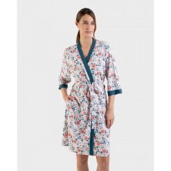Szlafrok damski rozm. M Massana L226248. Brązowe szlafroki damskie Massana Homewear, bez wzorów, z bawełny, bez kaptura. Za 349.00 zł.
