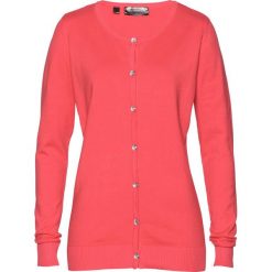 Sweter rozpinany bonprix koralowy. Kardigany damskie bonprix. Za 59.99 zł.